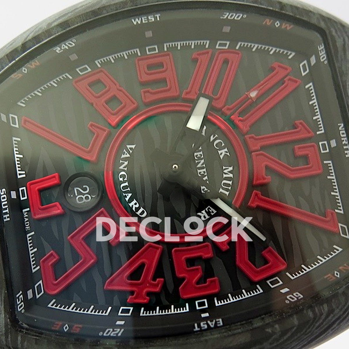Franck Muller Vanguard Racing Carbon Red - Dial close-up