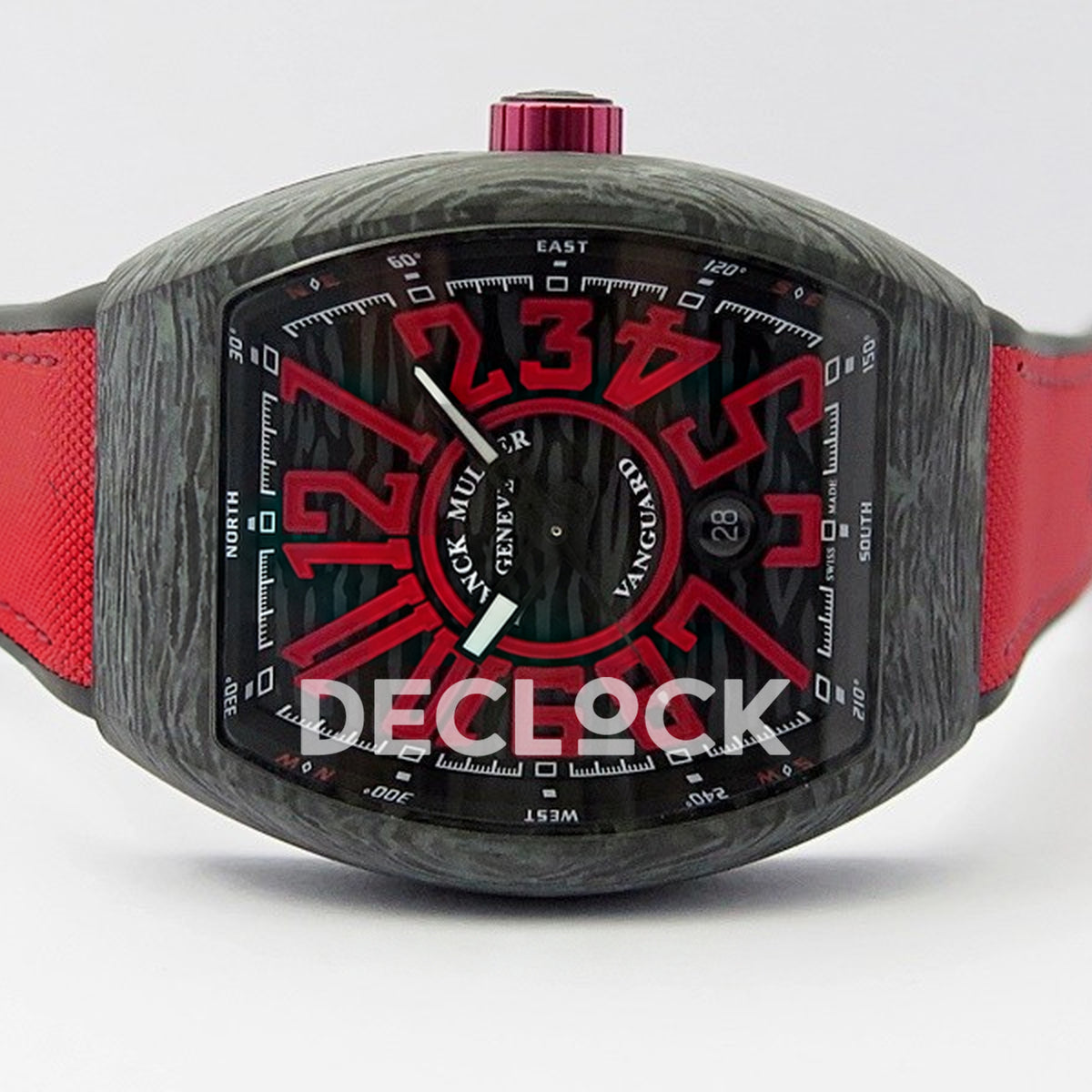 Franck Muller Vanguard Racing Carbon Red - Horizontal front view