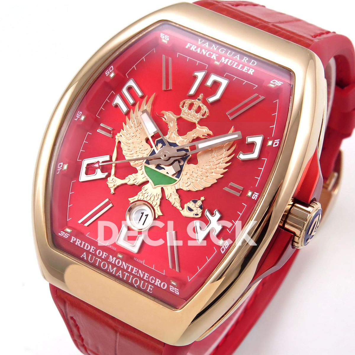 Franck Muller Vanguard Racing Montenegro Rose Gold Red ABF A2824 replica - three quarter