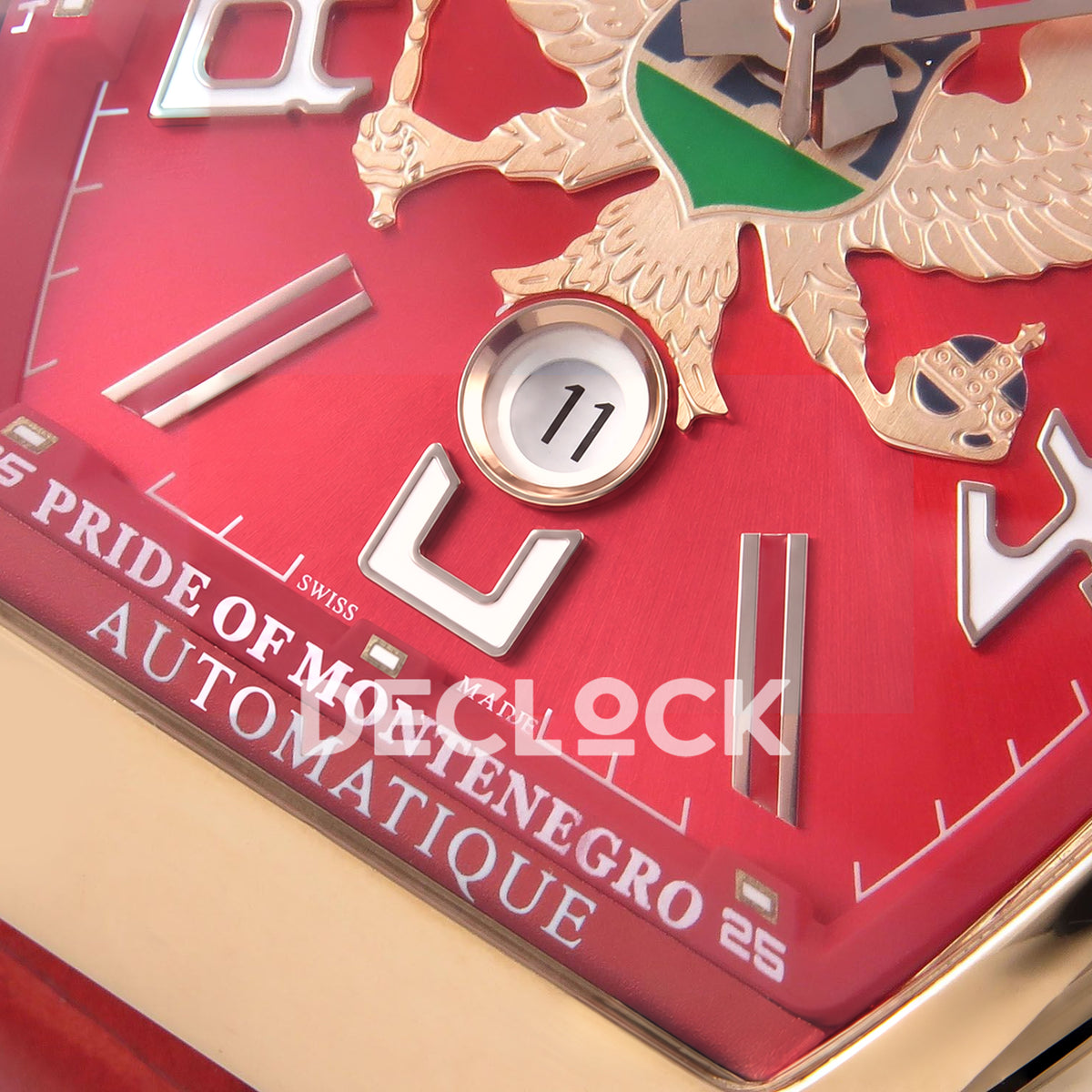 Franck Muller Vanguard Racing Montenegro Rose Gold Red ABF A2824 replica - date closeup