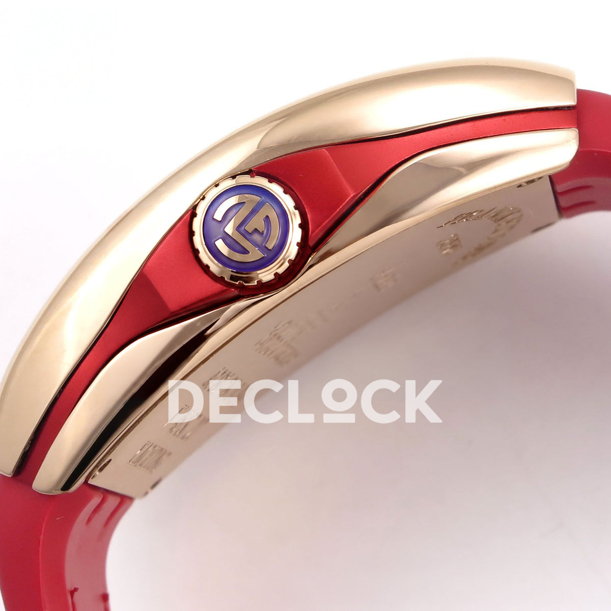 Franck Muller Vanguard Racing Montenegro Rose Gold Red ABF A2824 replica - crown side