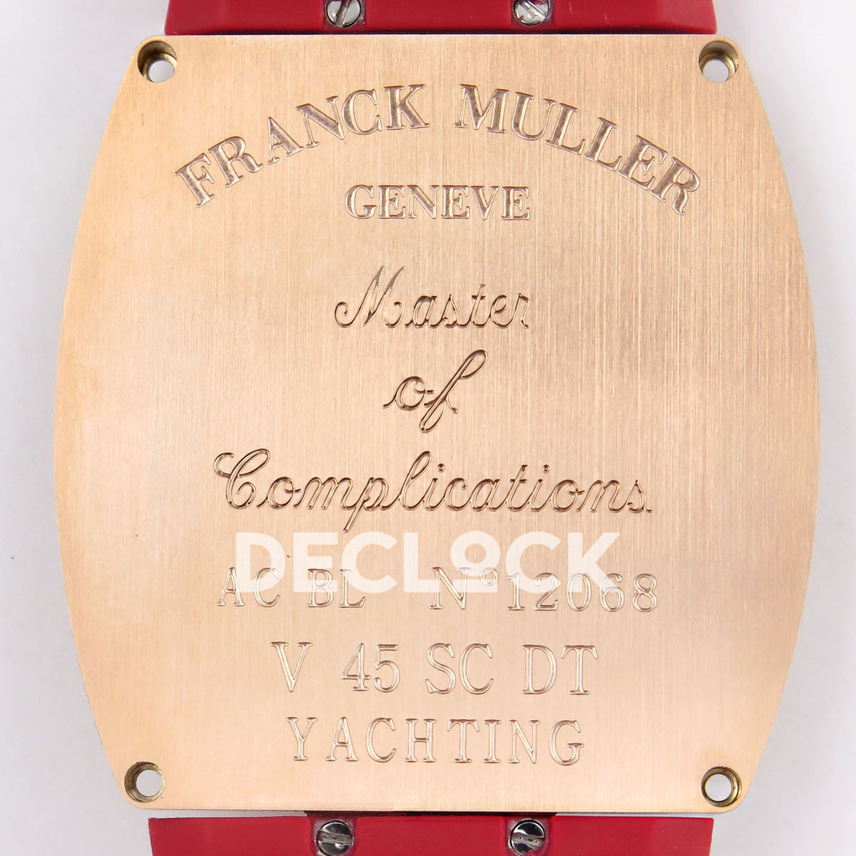 Franck Muller Vanguard Racing Montenegro Rose Gold Red ABF A2824 replica - engraved caseback