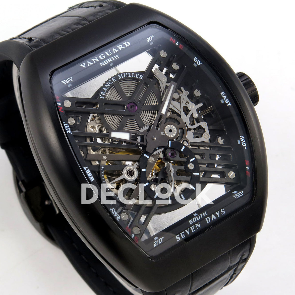 Franck Muller Vanguard Skeleton V45 DLC ABF replica - three quarter right