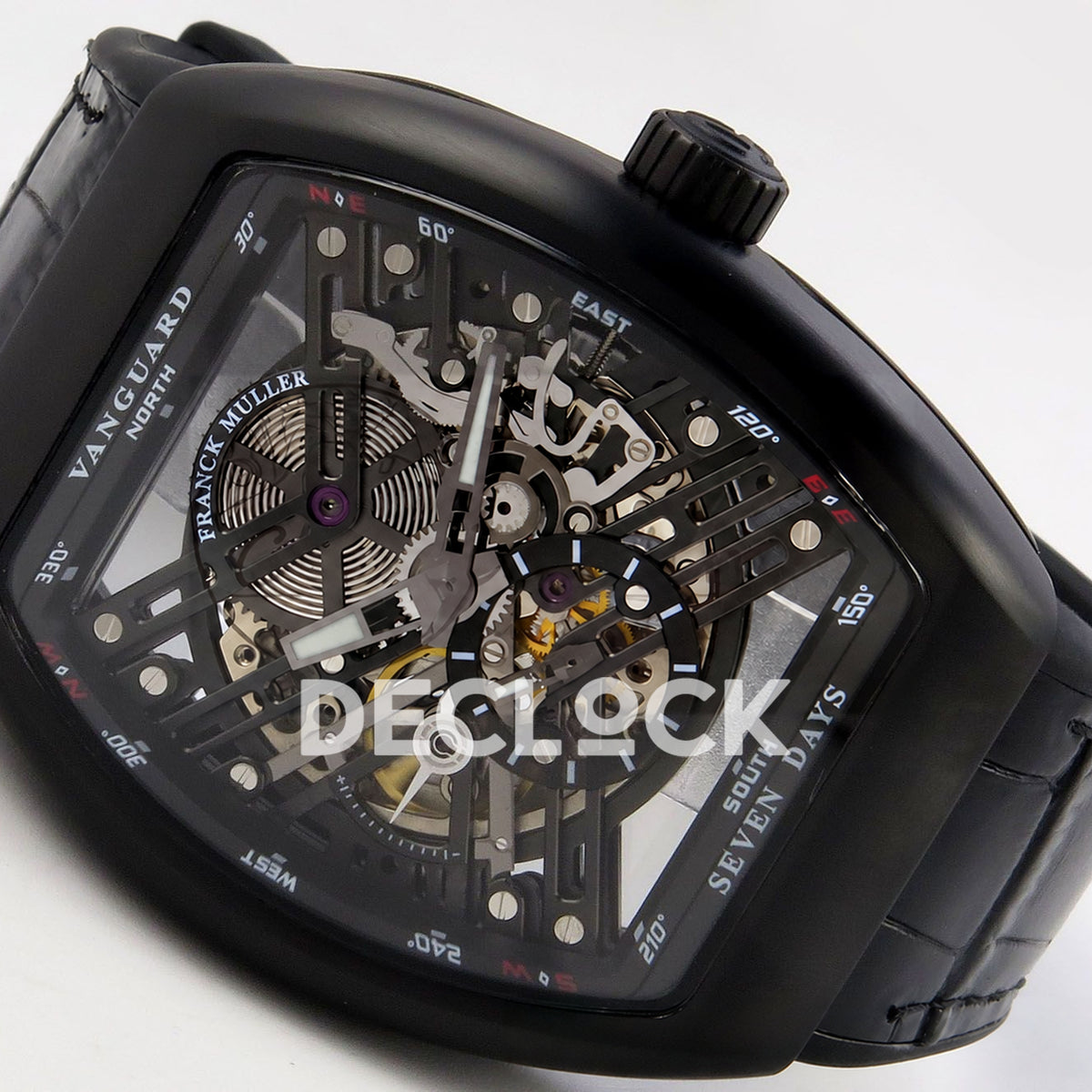 Franck Muller Vanguard Skeleton V45 DLC ABF replica - three quarter left