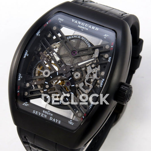 Franck Muller Vanguard Skeleton V45 DLC ABF replica - dial angle