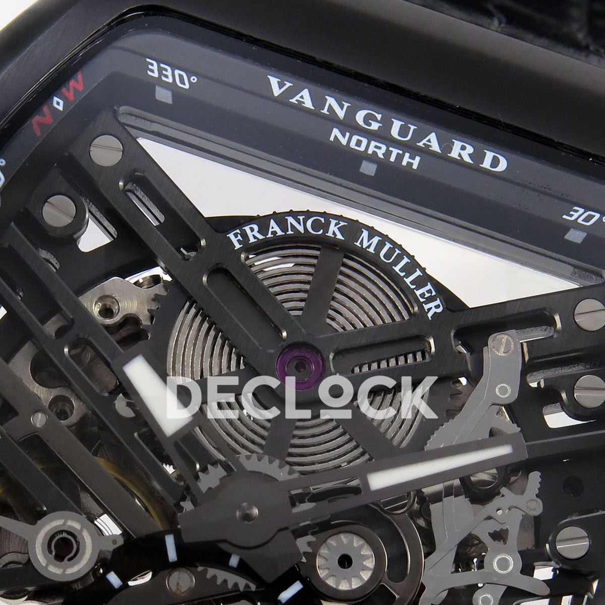 Franck Muller Vanguard Skeleton V45 DLC ABF replica - skeleton dial macro