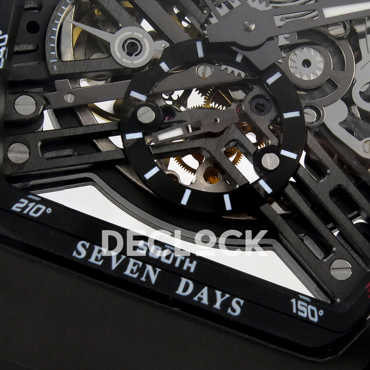 Franck Muller Vanguard Skeleton V45 DLC ABF replica - lower dial macro