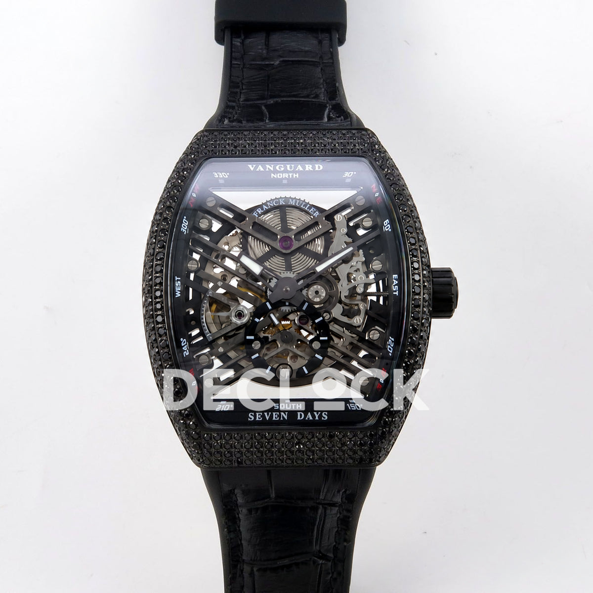 Franck Muller Vanguard Skeleton V45 DLC Black Gems ABF replica - front
