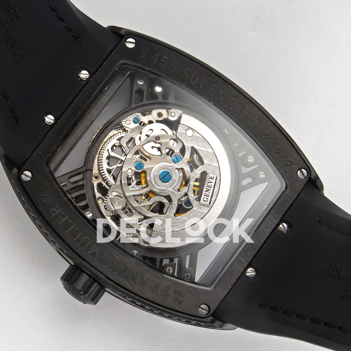 Franck Muller Vanguard Skeleton V45 DLC Black Gems ABF replica - movement back