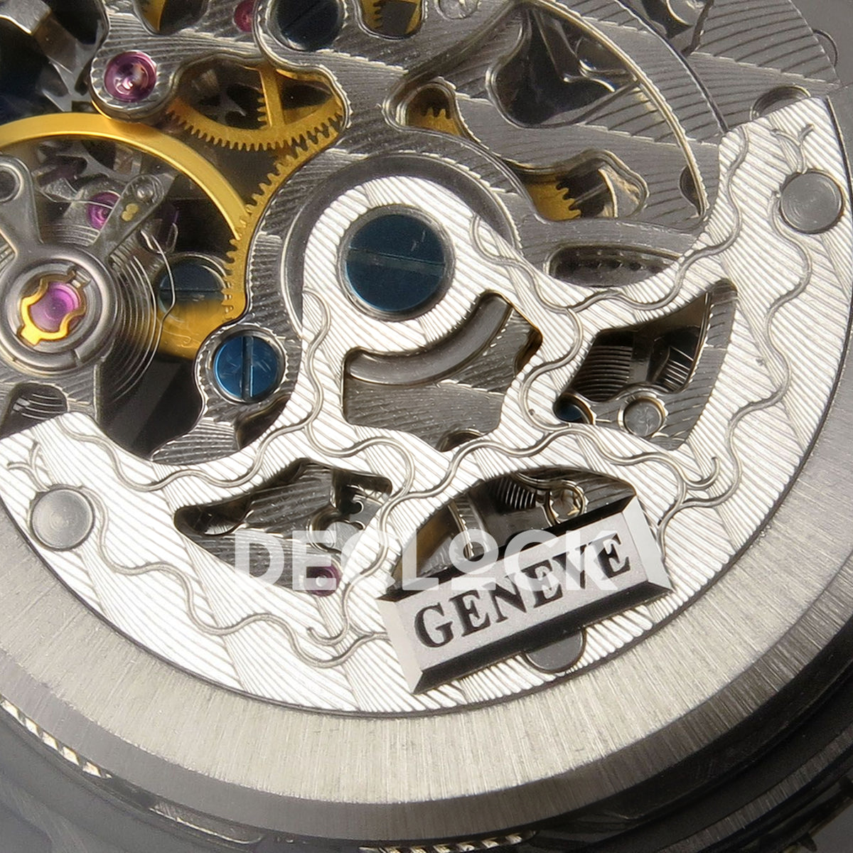 Franck Muller Vanguard Skeleton V45 DLC Black Gems ABF replica - rotor engraving