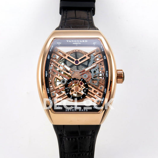 Franck Muller Vanguard Skeleton V45 Rose Gold ABF replica - front