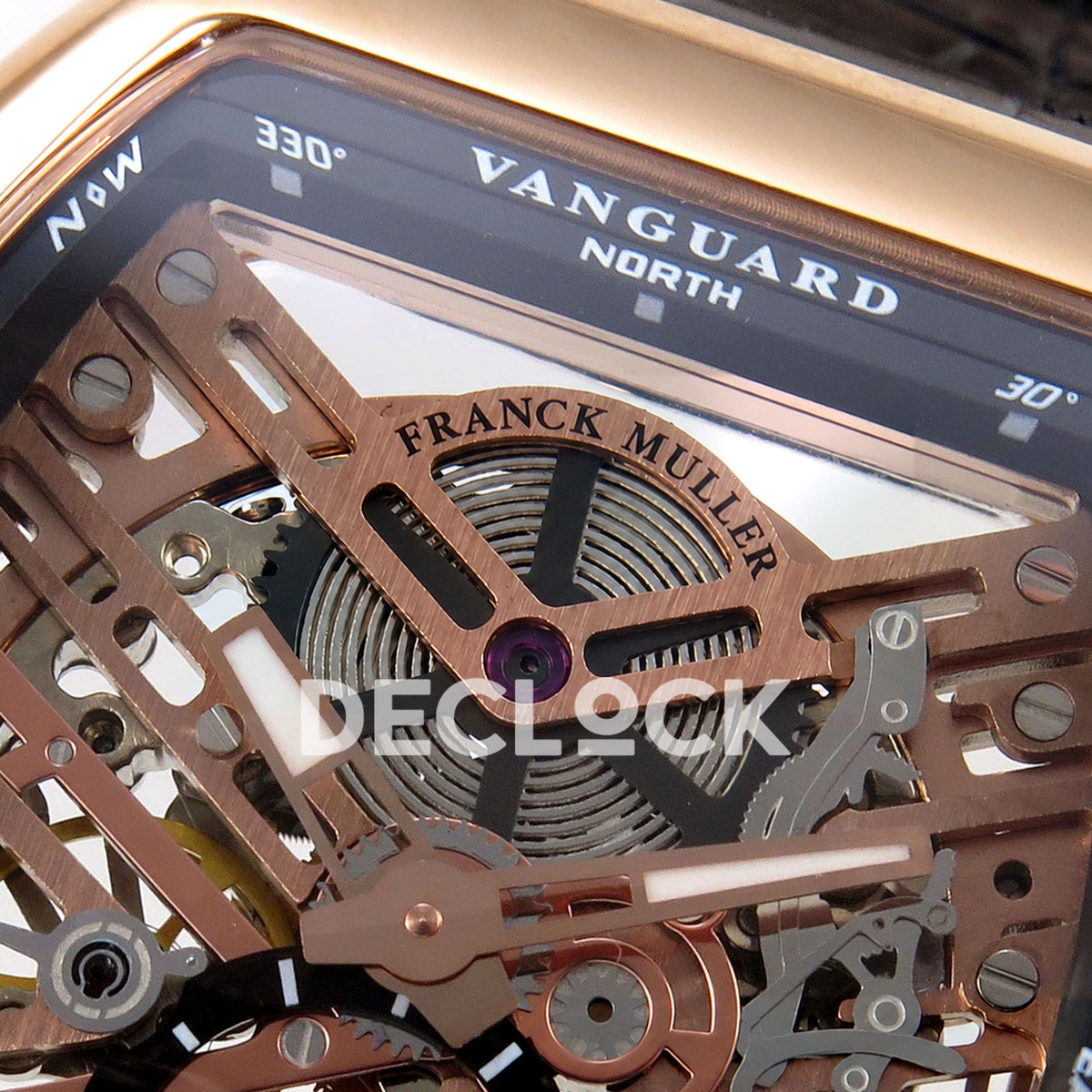 Franck Muller Vanguard Skeleton V45 Rose Gold ABF replica - skeleton dial macro