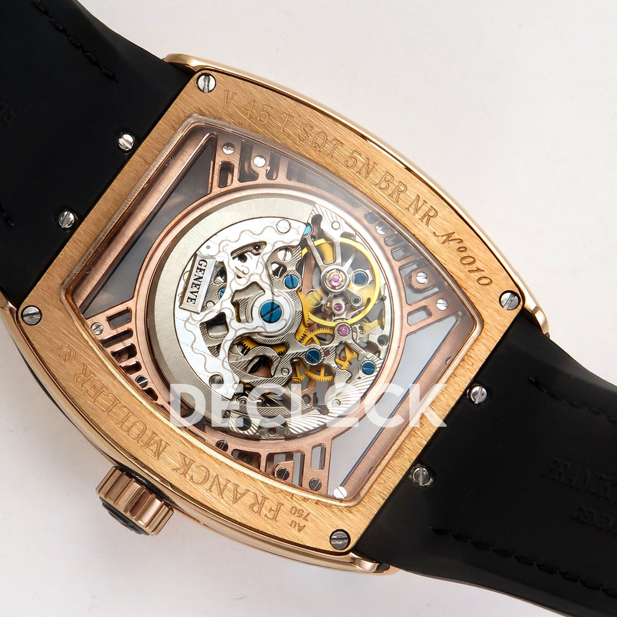 Franck Muller Vanguard Skeleton V45 Rose Gold ABF replica - movement back