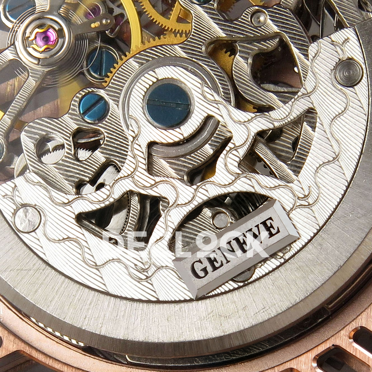 Franck Muller Vanguard Skeleton V45 Rose Gold ABF replica - rotor engraving