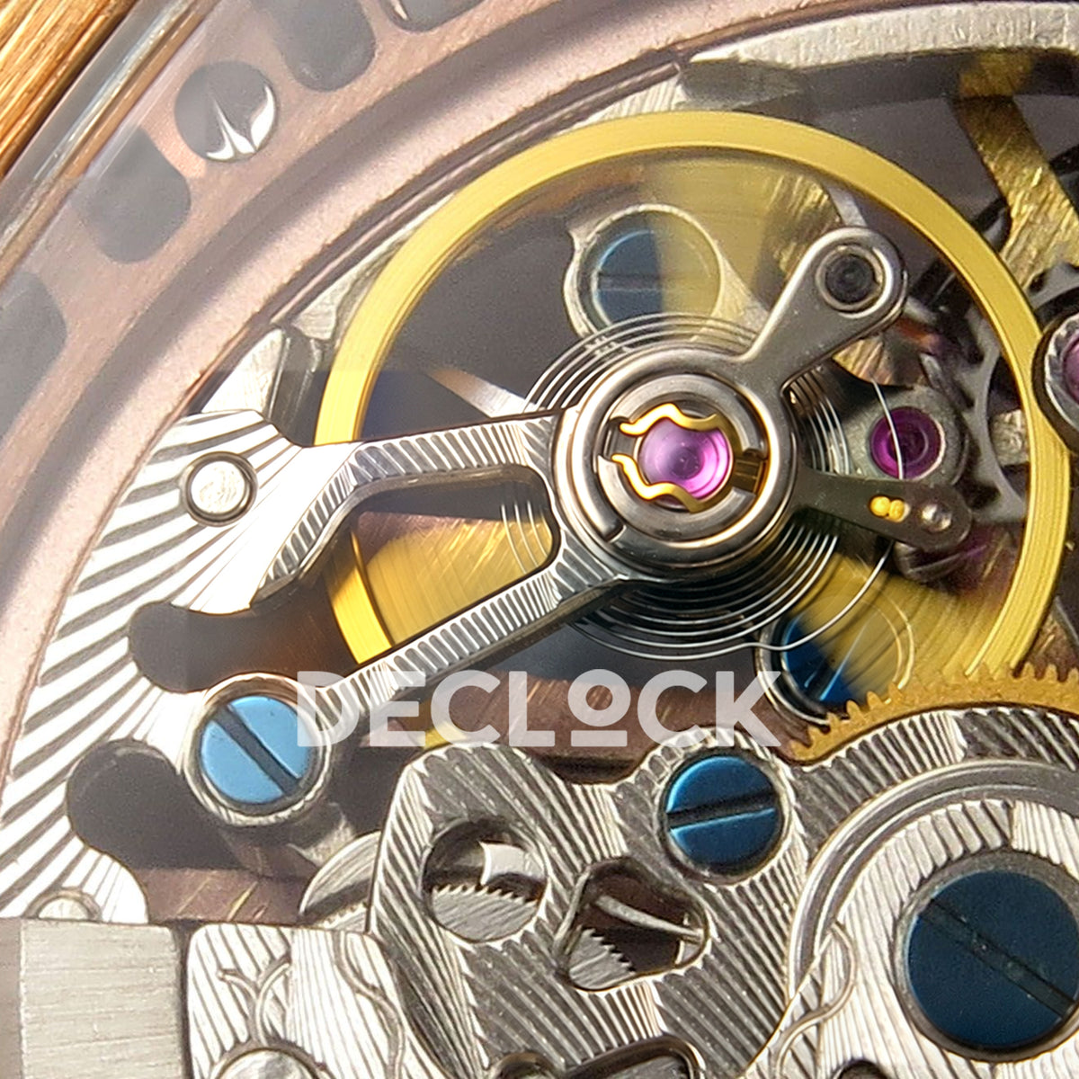 Franck Muller Vanguard Skeleton V45 Rose Gold Gems ABF replica - balance detail