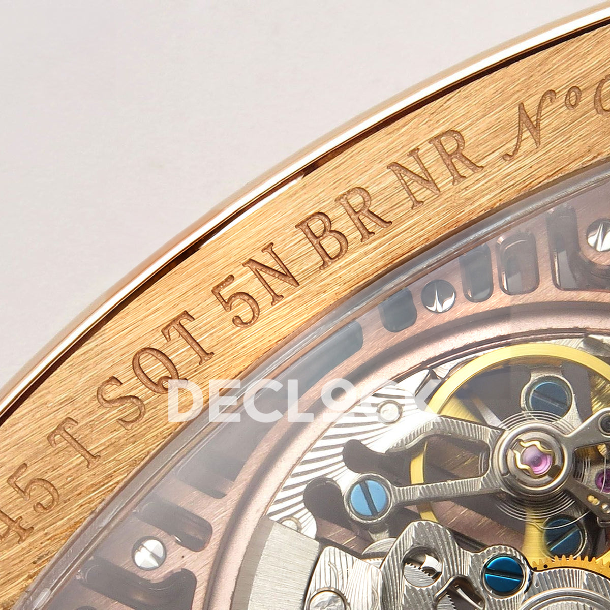 Franck Muller Vanguard Skeleton V45 Rose Gold Gems ABF replica - reference engraving
