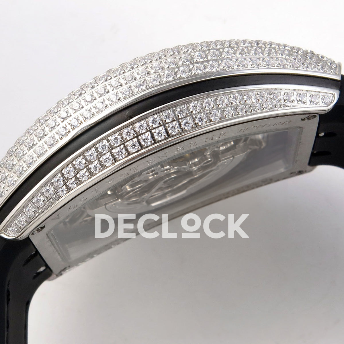 Franck Muller Vanguard Skeleton V45 Steel Gems ABF replica - case side