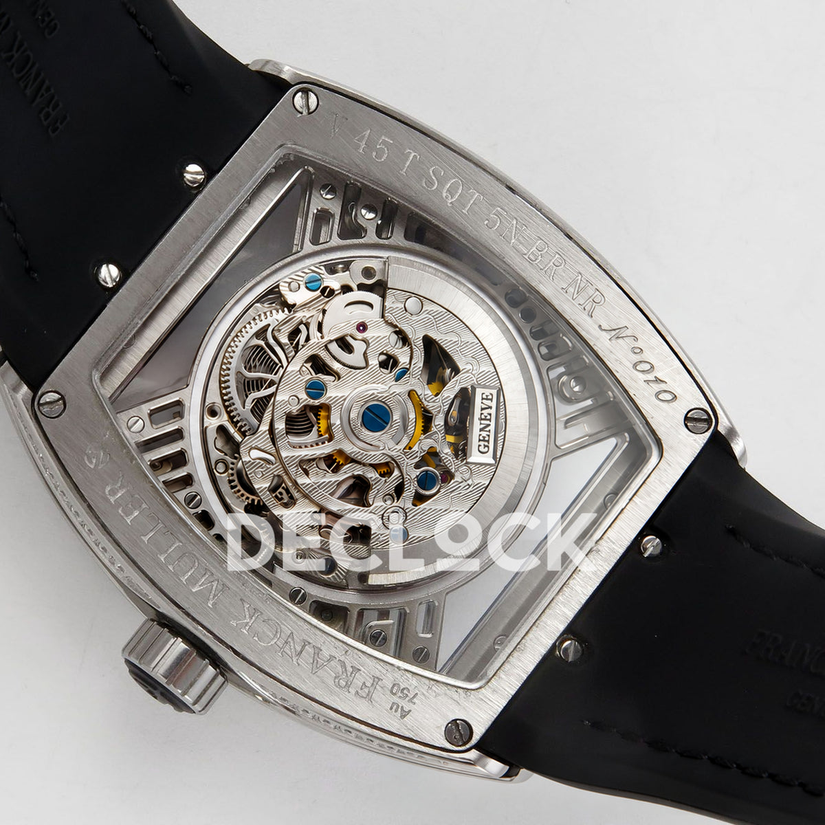 Franck Muller Vanguard Skeleton V45 Steel Gems ABF replica - movement back