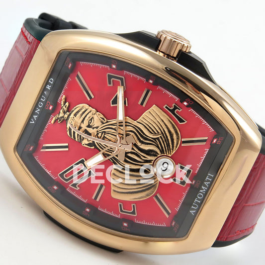 Franck Muller Vanguard Skenderbeu Limited Edition Rose Gold Red ABF A2824 replica - dial angle right