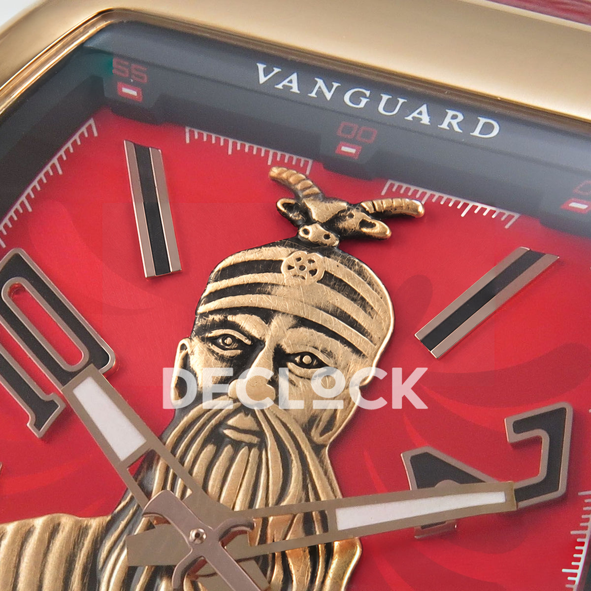 Franck Muller Vanguard Skenderbeu Limited Edition Rose Gold Red ABF A2824 replica - portrait upper dial