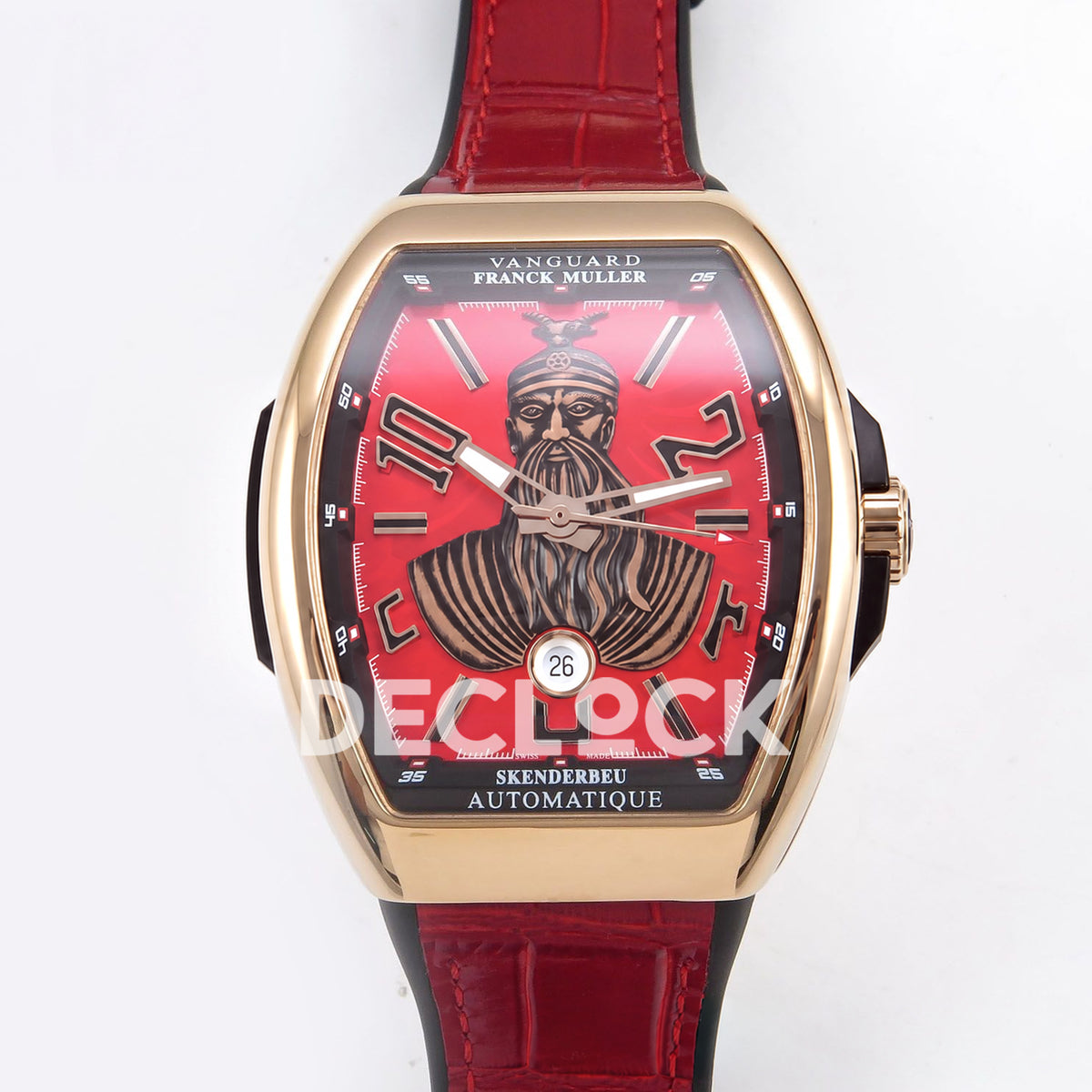 Franck Muller Vanguard Skenderbeu Rose Gold Red ABF A2824 replica - front