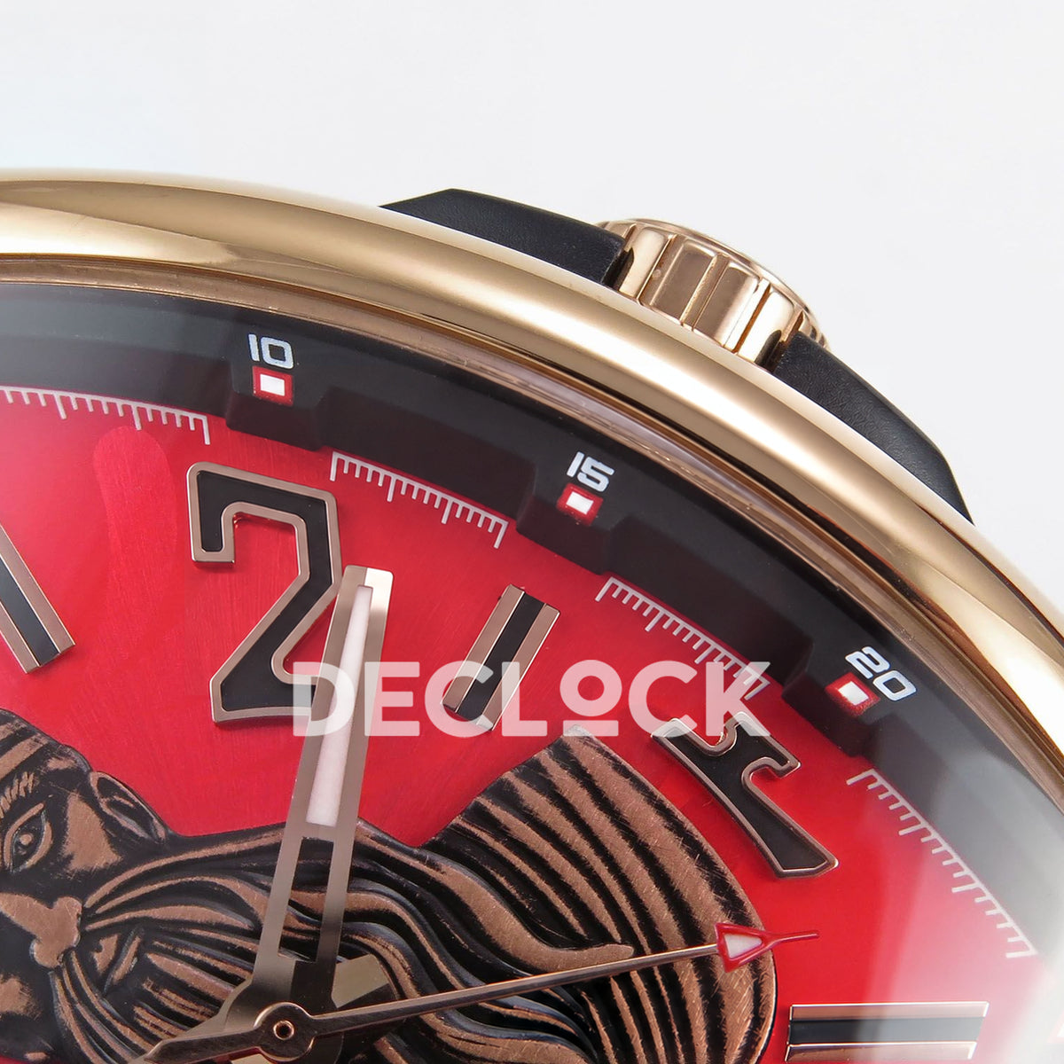 Franck Muller Vanguard Skenderbeu Rose Gold Red ABF A2824 replica - crown dial detail