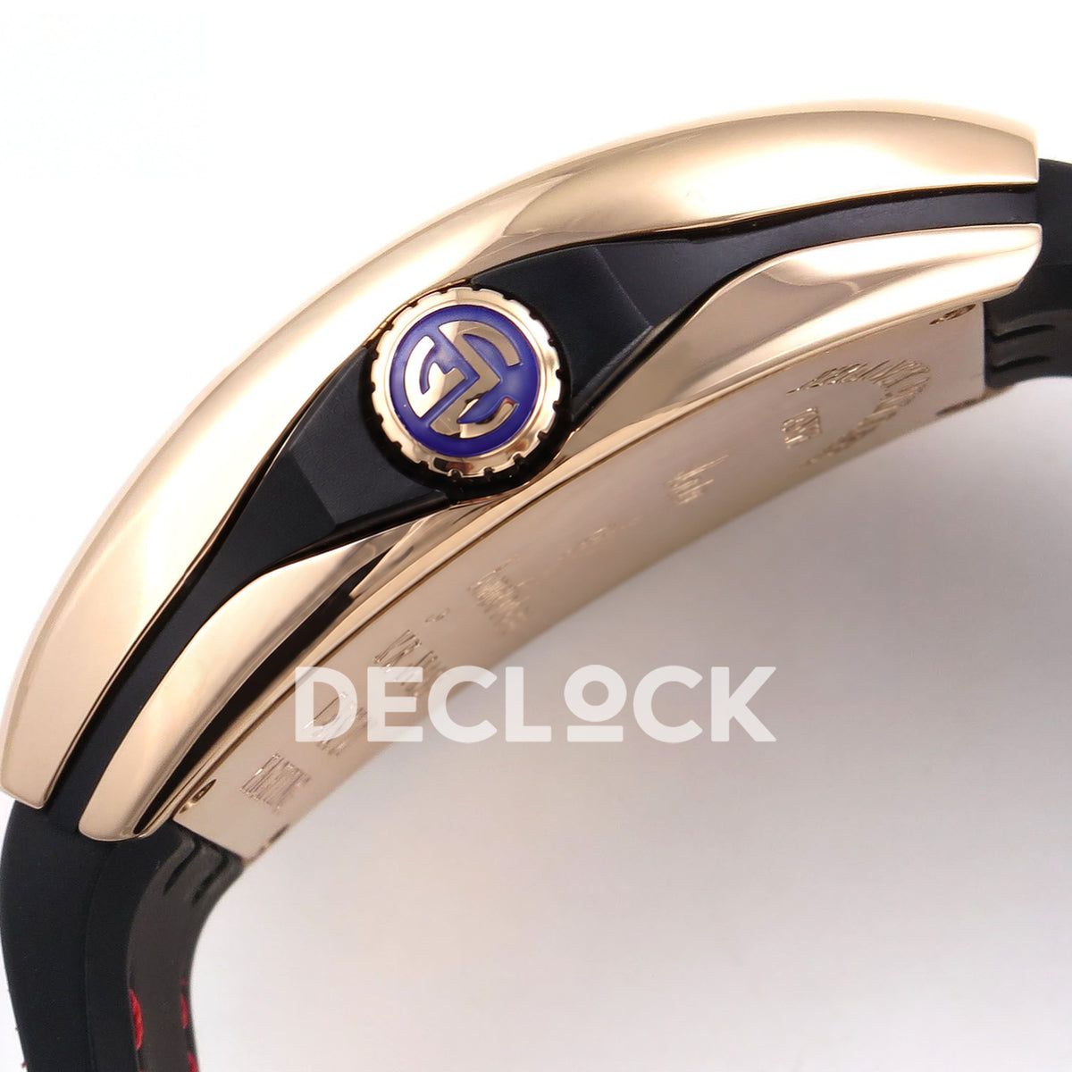 Franck Muller Vanguard Skenderbeu Rose Gold Red ABF A2824 replica - crown side