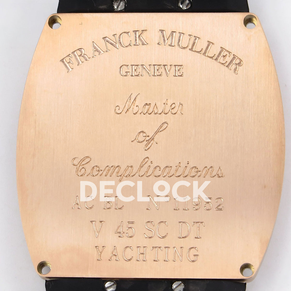 Franck Muller Vanguard Skenderbeu Rose Gold Red ABF A2824 replica - engraved caseback