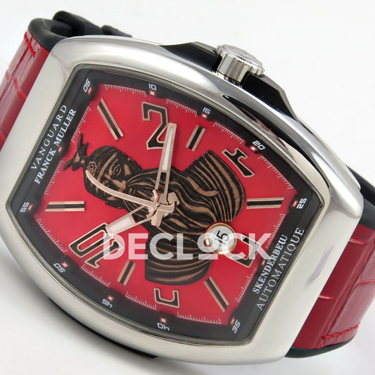 Franck Muller Vanguard Skenderbeu Steel Red ABF A2824 replica - dial angle right