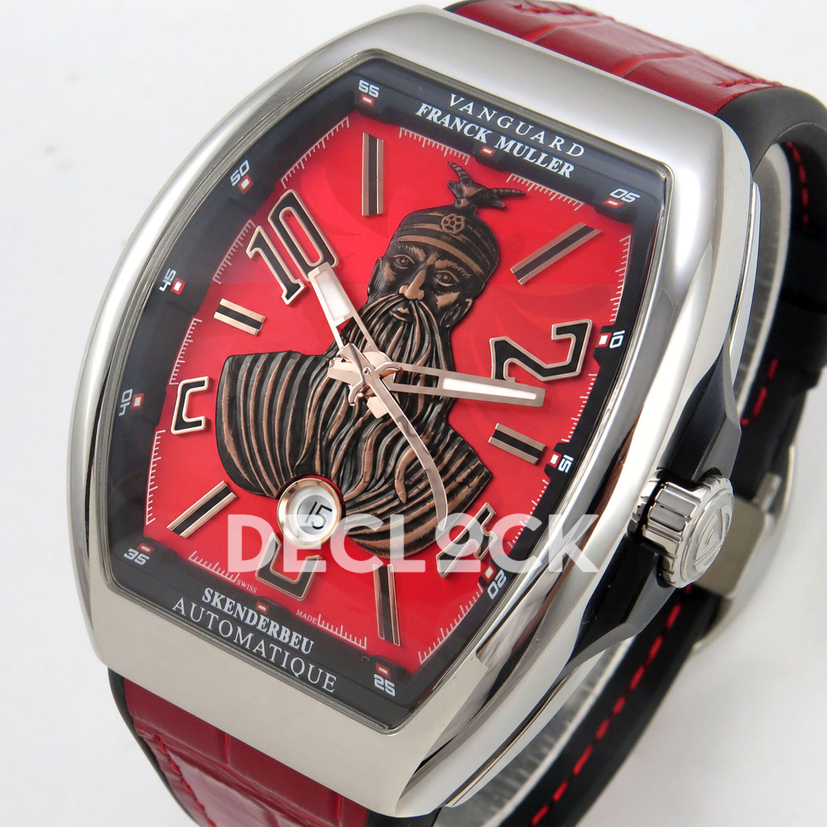 Franck Muller Vanguard Skenderbeu Steel Red ABF A2824 replica - three quarter