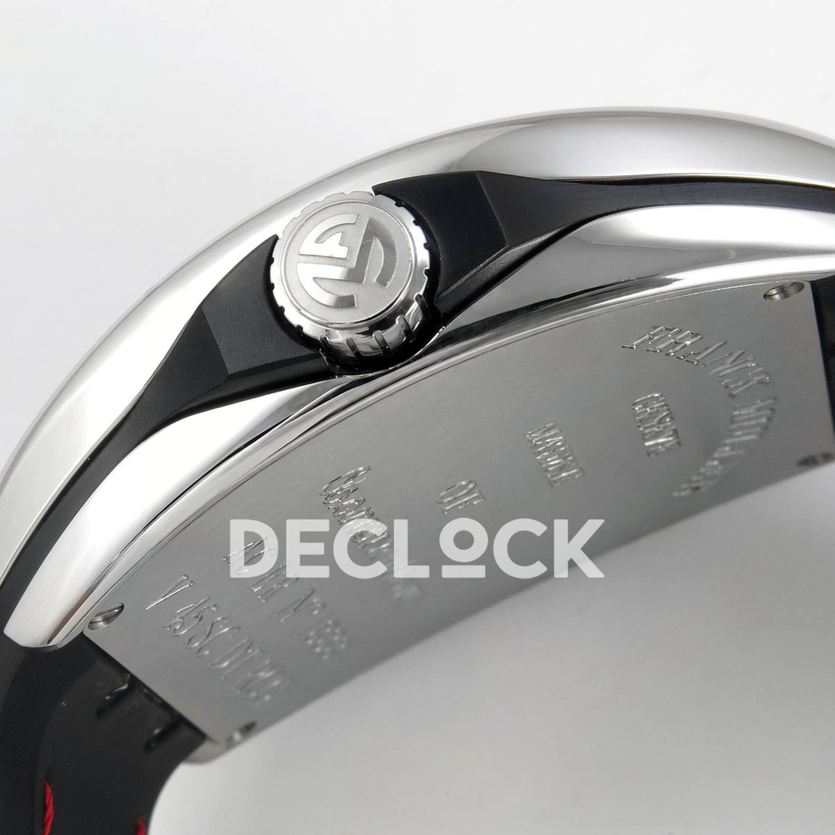 Franck Muller Vanguard Skenderbeu Steel Red ABF A2824 replica - crown side angle