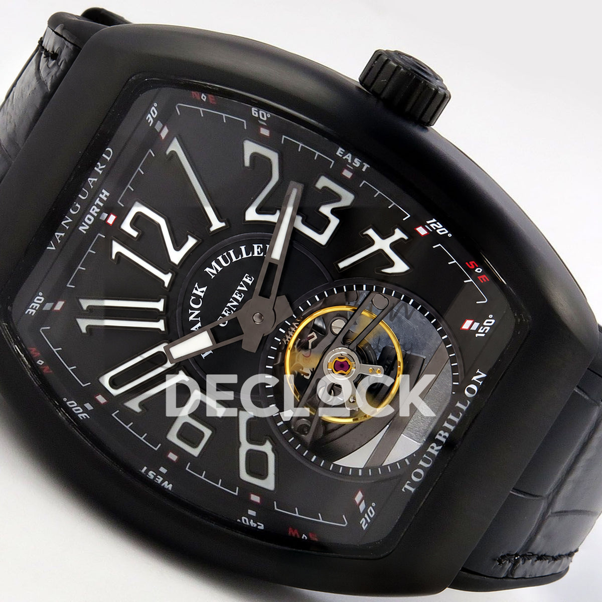Franck Muller Vanguard V45 Tourbillon Style DLC ABF replica - three quarter left