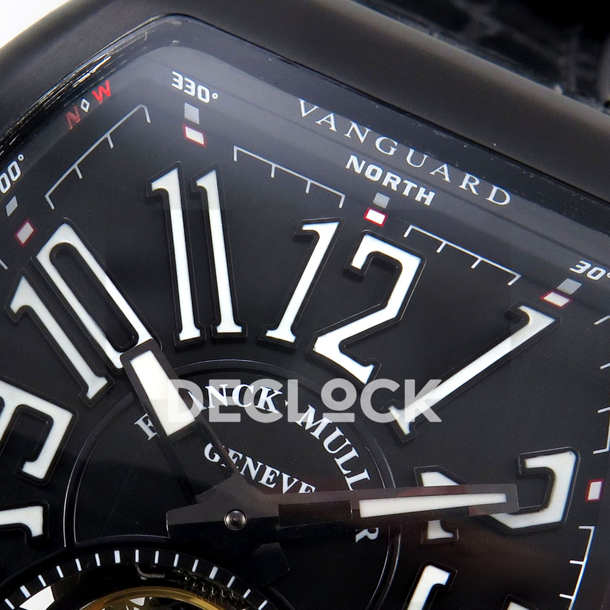 Franck Muller Vanguard V45 Tourbillon Style DLC ABF replica - arabic dial macro