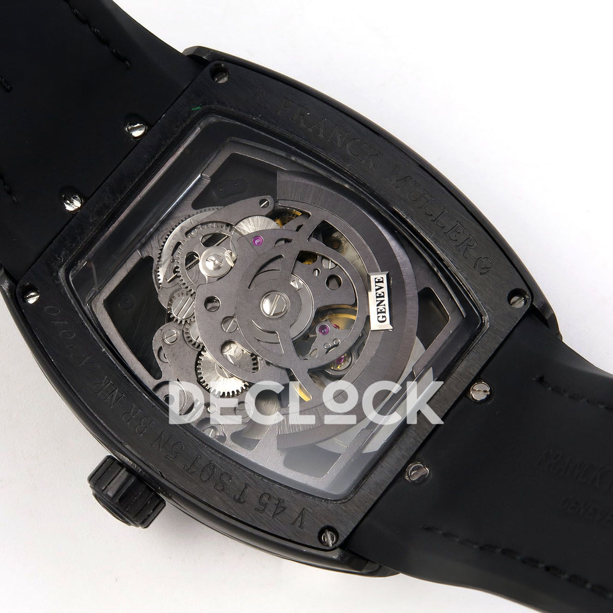 Franck Muller Vanguard V45 Tourbillon Style DLC ABF replica - movement back