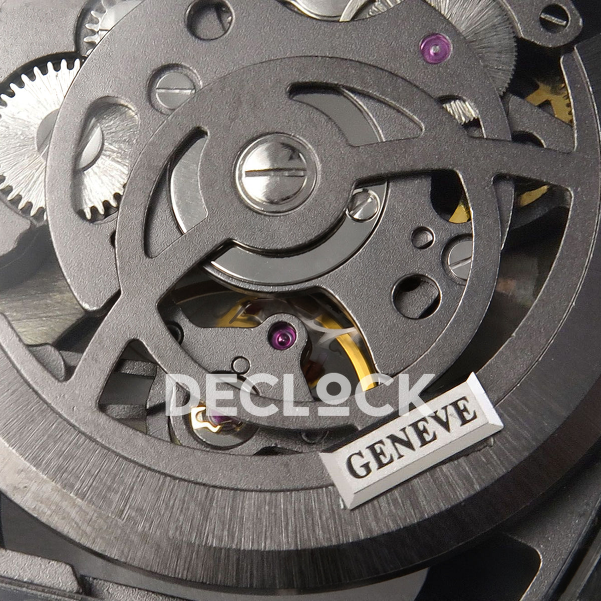 Franck Muller Vanguard V45 Tourbillon Style DLC Black Gems ABF replica - rotor and movement