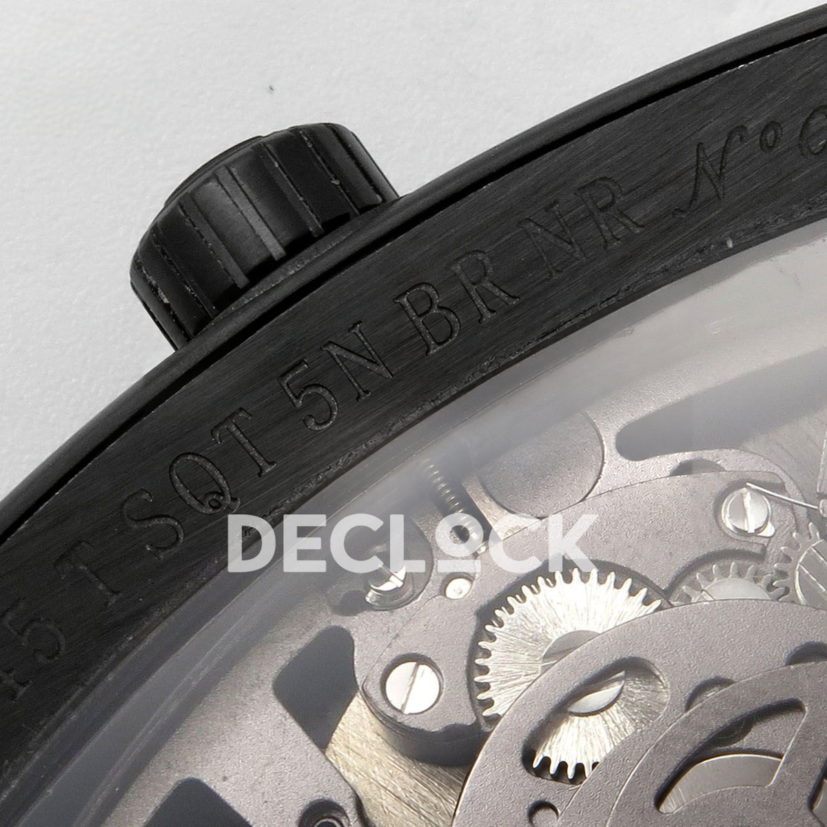 Franck Muller Vanguard V45 Tourbillon Style DLC Black Gems ABF replica - reference engraving