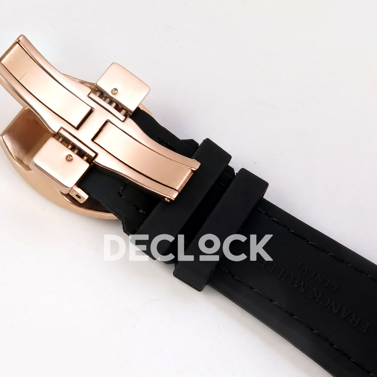 Franck Muller Vanguard V45 Tourbillon Style Rose Gold Black Leather ABF replica - strap underside