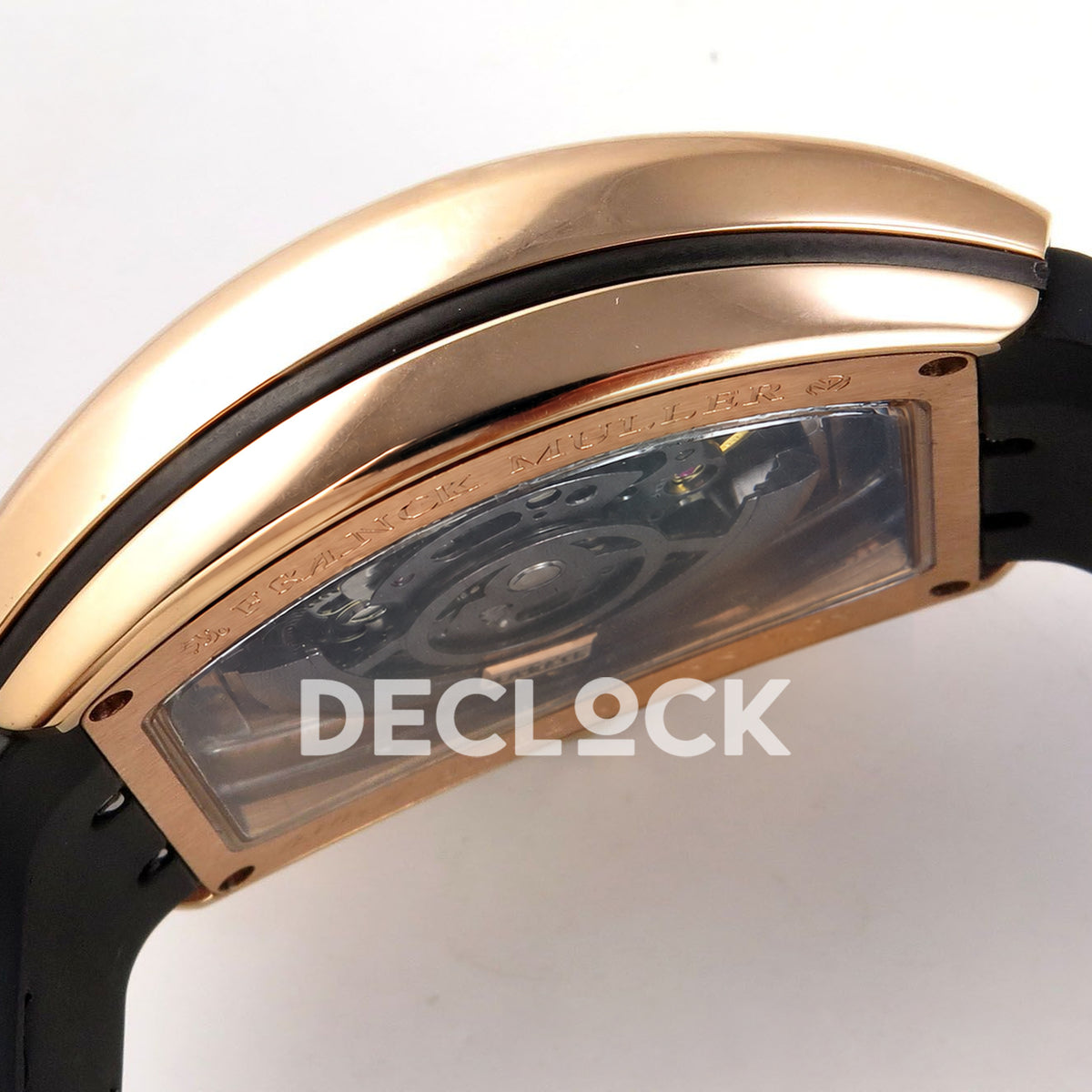 Franck Muller Vanguard V45 Tourbillon Style Rose Gold Brown Leather ABF replica - case side
