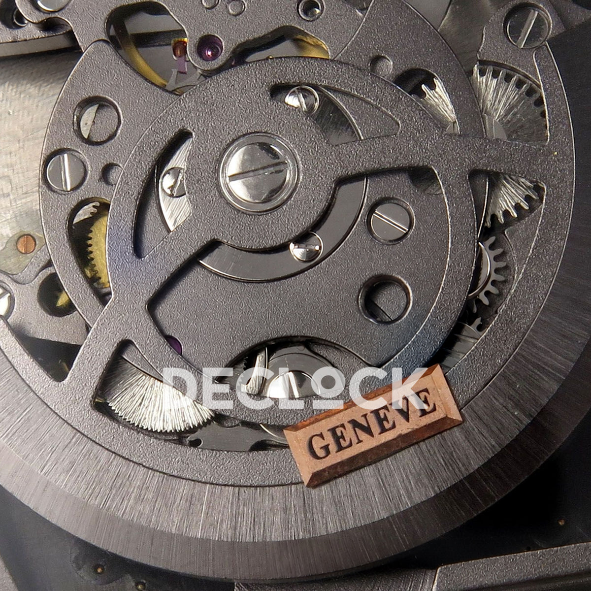 Franck Muller Vanguard V45 Tourbillon Style Rose Gold Brown Leather ABF replica - rotor and movement
