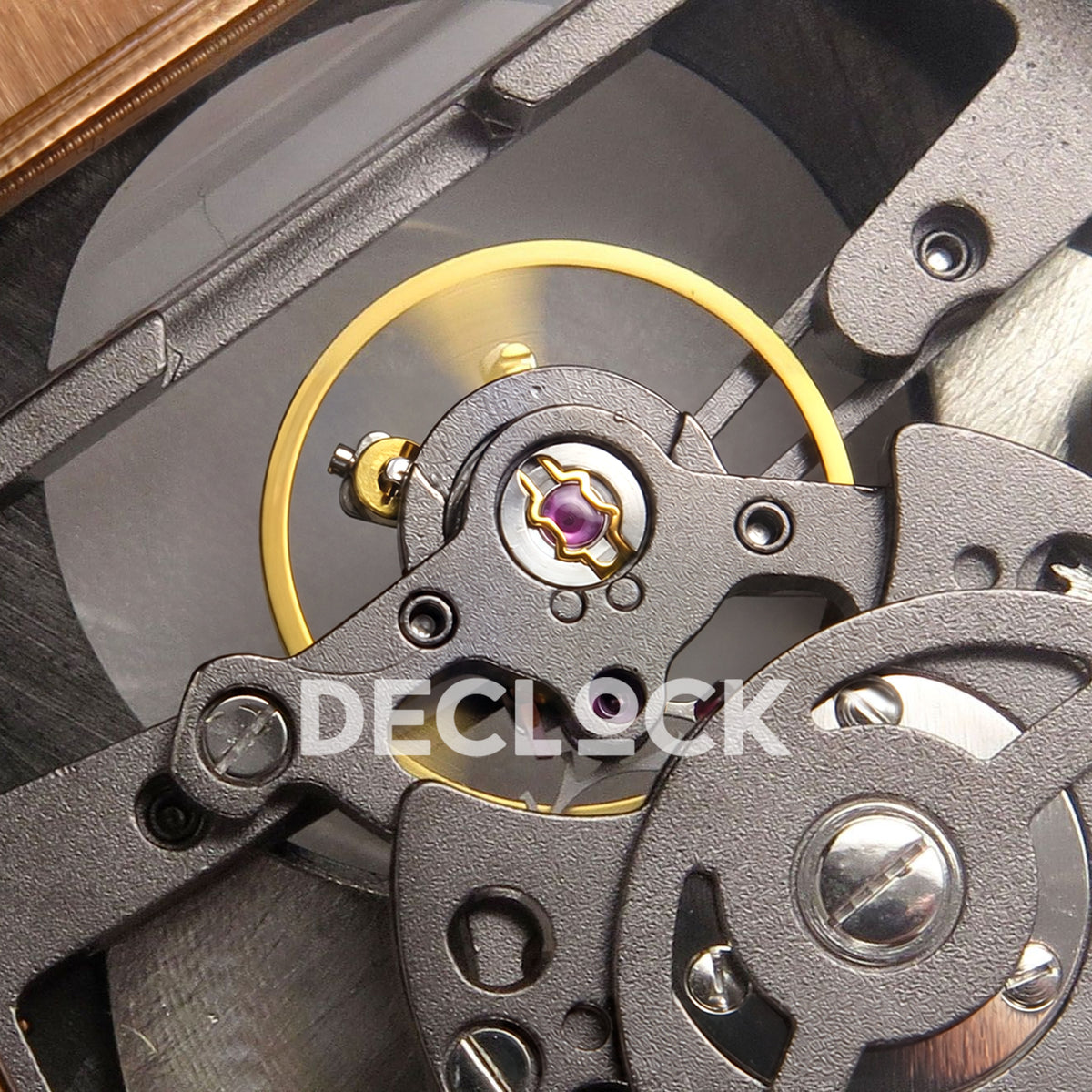 Franck Muller Vanguard V45 Tourbillon Style Rose Gold Brown Leather ABF replica - balance detail