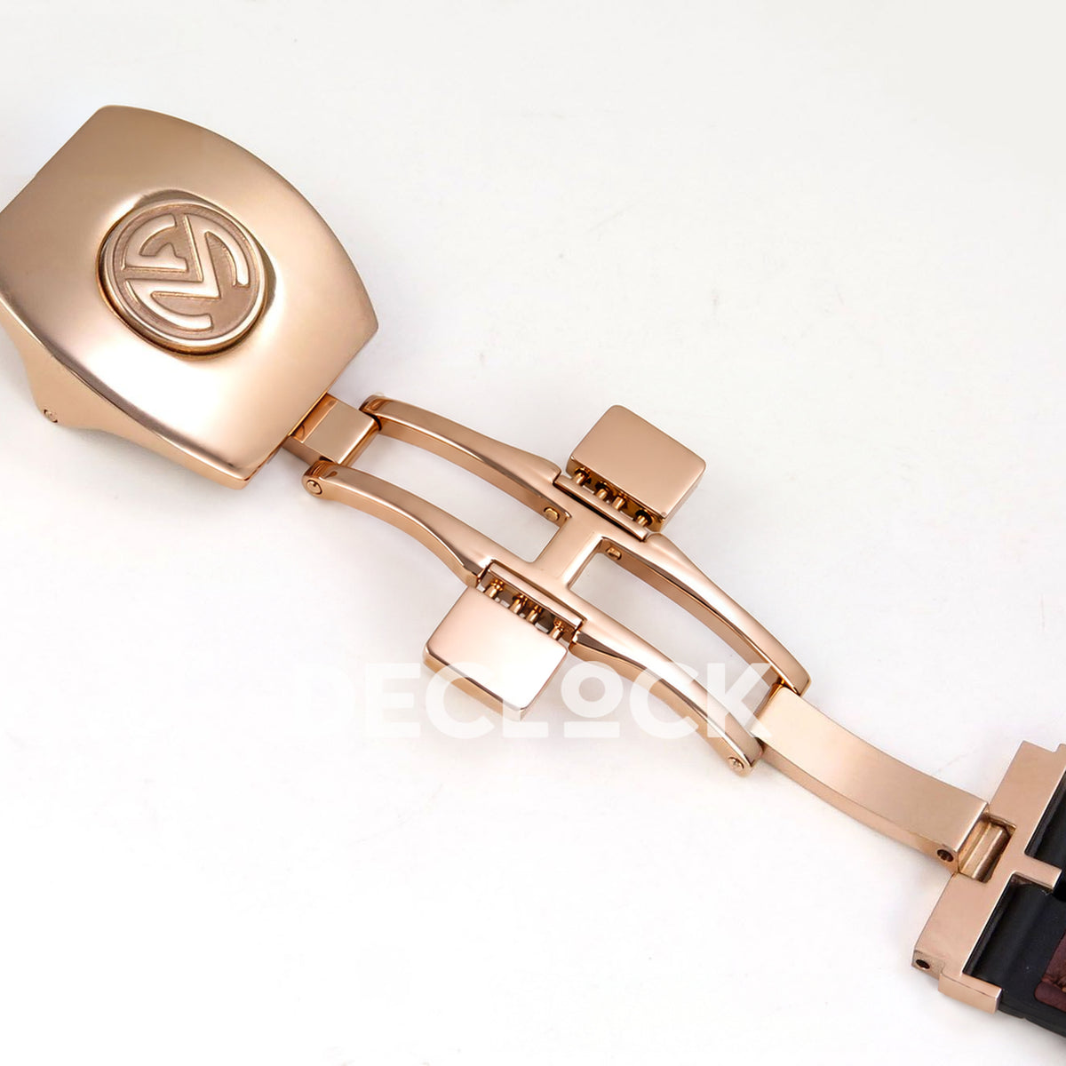 Franck Muller Vanguard V45 Tourbillon Style Rose Gold Brown Leather ABF replica - deployant open