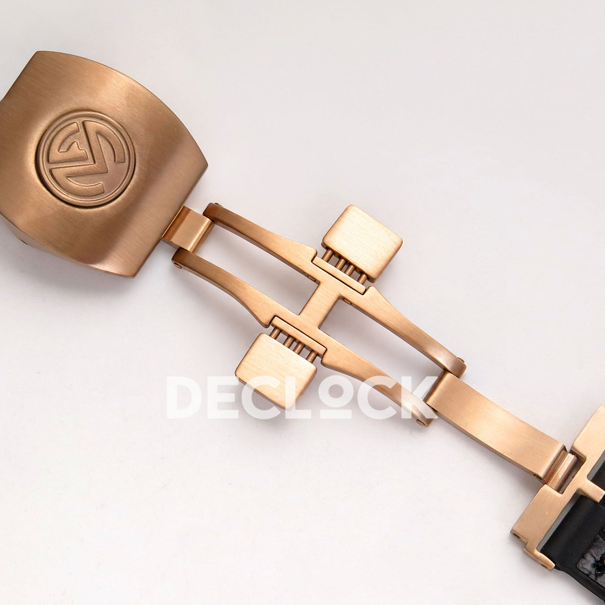 Franck Muller Vanguard V45 Tourbillon Style Rose Gold Gems Black Leather ABF replica - deployant open