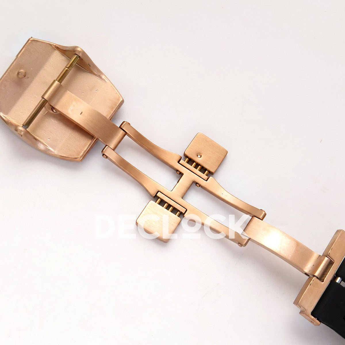 Franck Muller Vanguard V45 Tourbillon Style Rose Gold Gems Black Leather ABF replica - open clasp