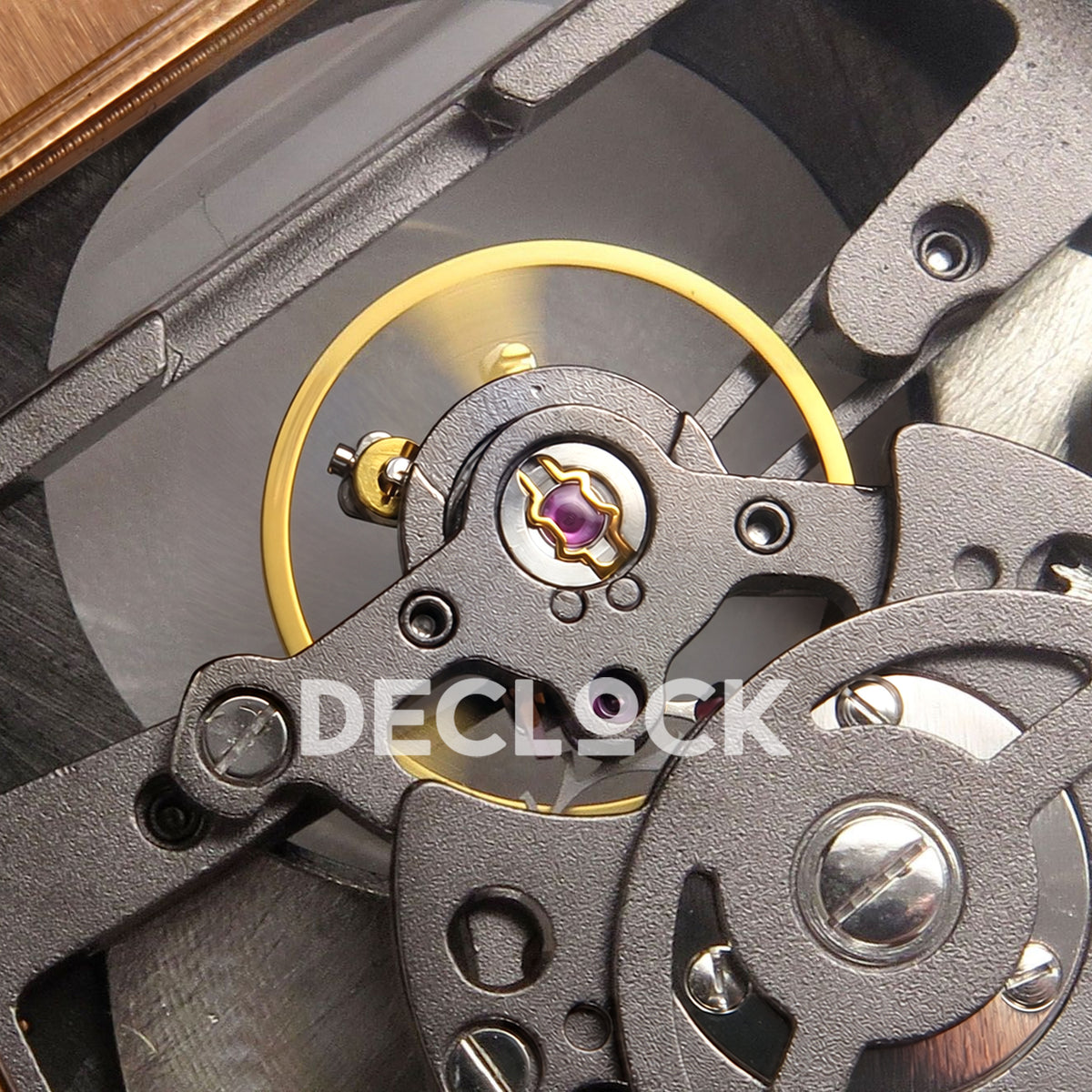 Franck Muller Vanguard V45 Tourbillon Style Rose Gold Gems Brown Leather ABF replica - balance detail