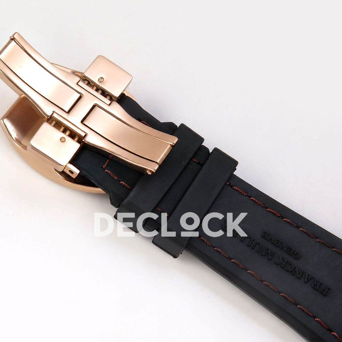 Franck Muller Vanguard V45 Tourbillon Style Rose Gold Gems Brown Leather ABF replica - clasp underside