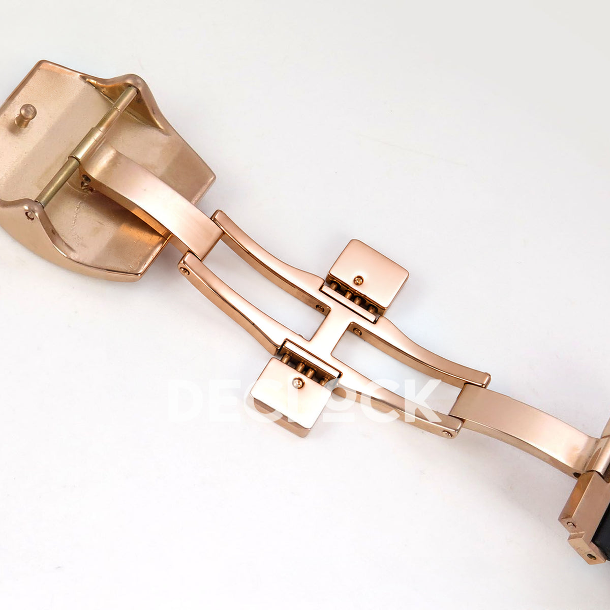 Franck Muller Vanguard V45 Tourbillon Style Rose Gold Gems Brown Leather ABF replica - open clasp