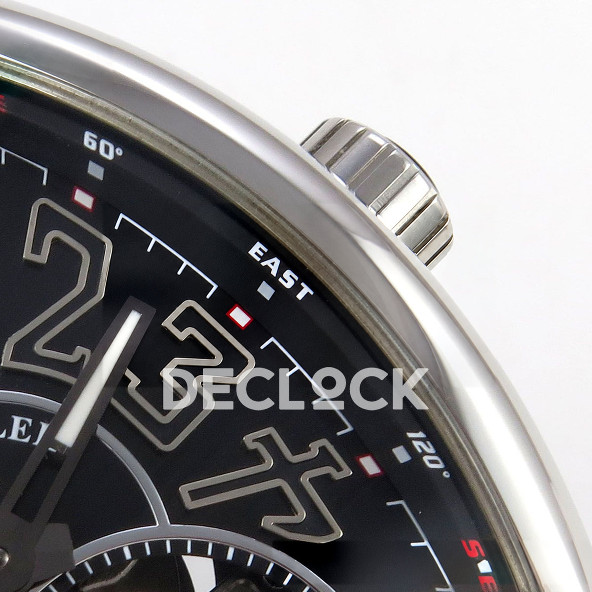 Franck Muller Vanguard V45 Tourbillon Style Steel ABF replica - upper dial and crown