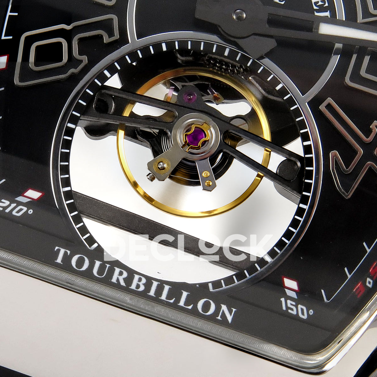 Franck Muller Vanguard V45 Tourbillon Style Steel ABF replica - open balance macro