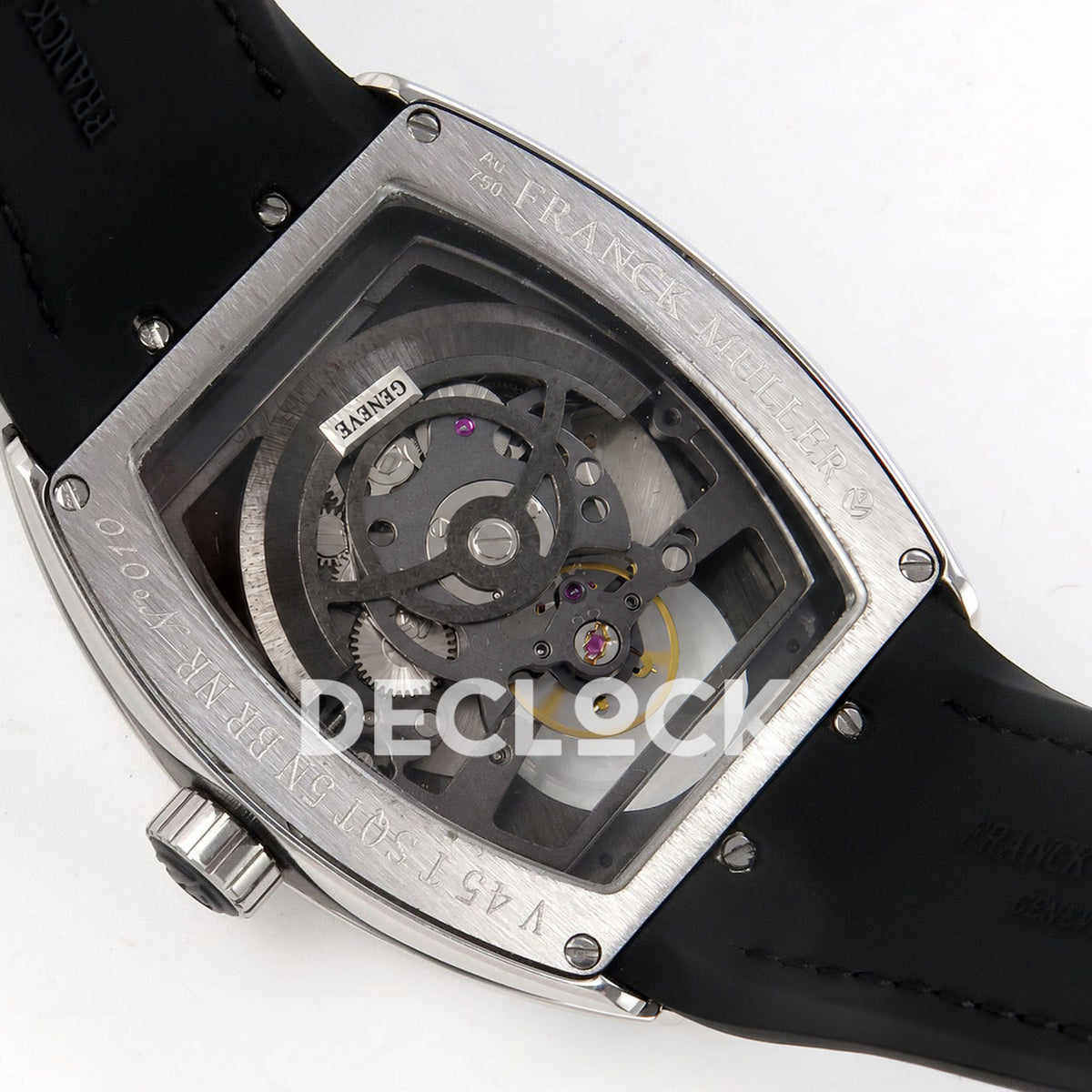 Franck Muller Vanguard V45 Tourbillon Style Steel ABF replica - movement back angle