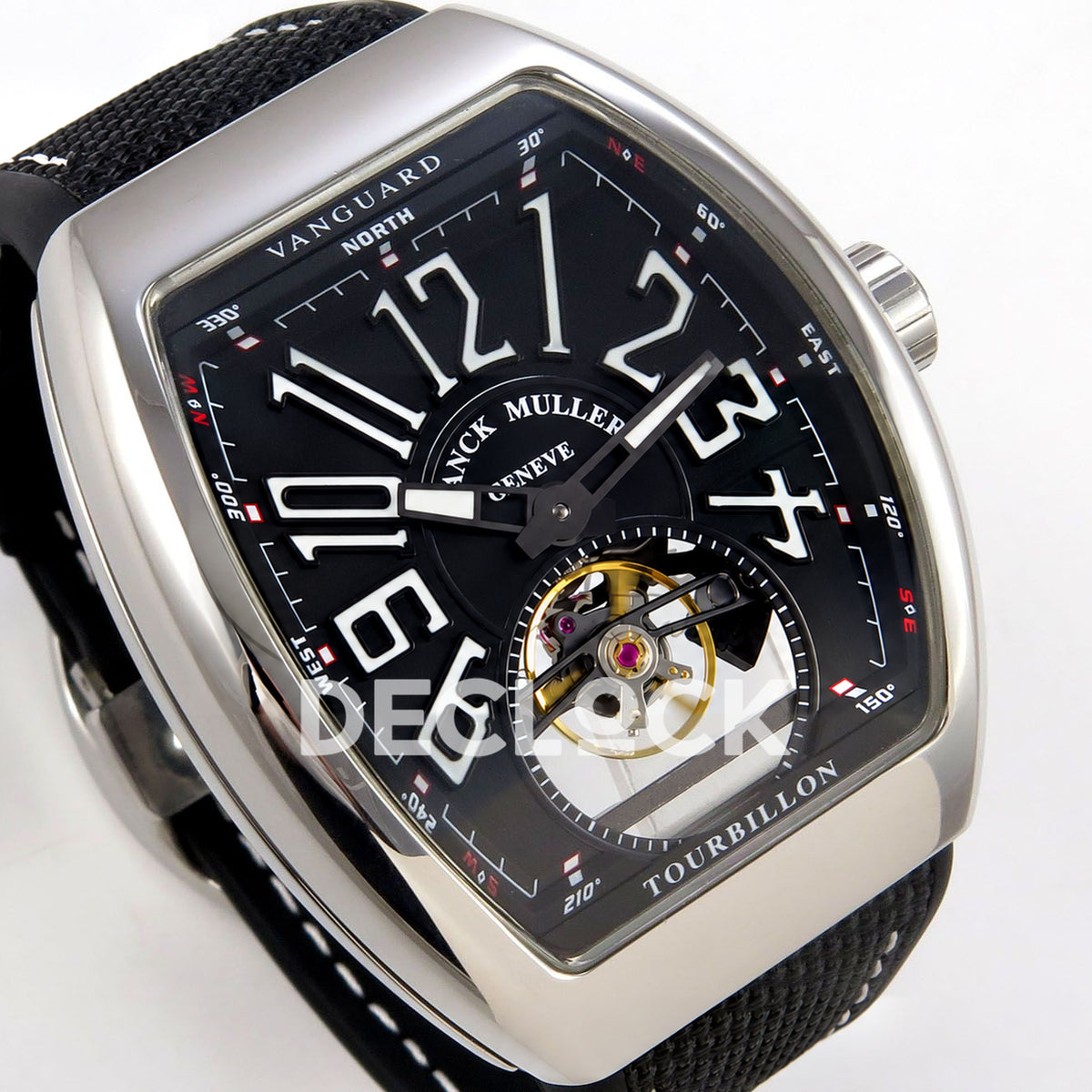 Franck Muller Vanguard V45 Tourbillon Style Steel Black Nylon ABF replica - right three quarter